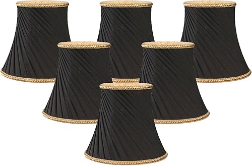 Miniatura 6 de Royal Designs, Inc. Pantalla de lámpara de campana torcida con adornos decorativos CS-507BLK, negro, 3 x 5 x 4.5