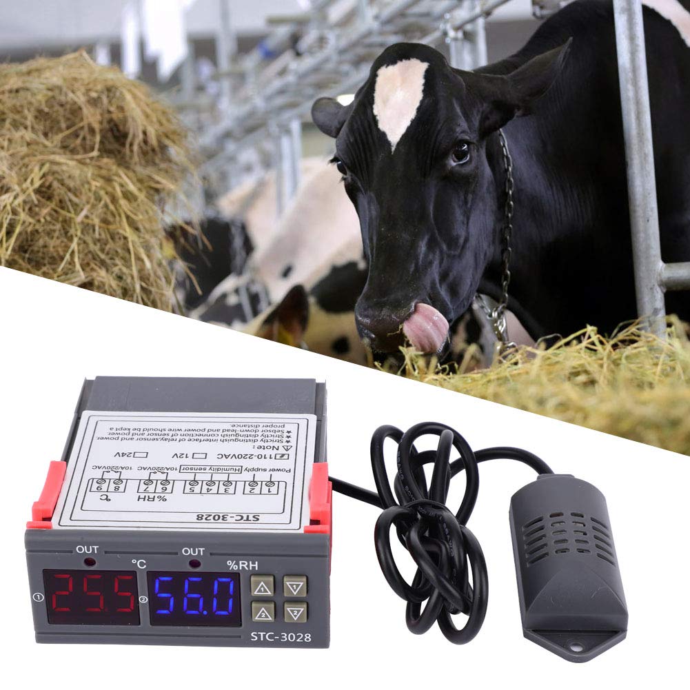 STC 3028 Temperature Controller, Flame Retardant Plastic Shell Integrated Sensor for Refrigeration Installations, Automatic Switching of Refrigeration Machines, Temperature