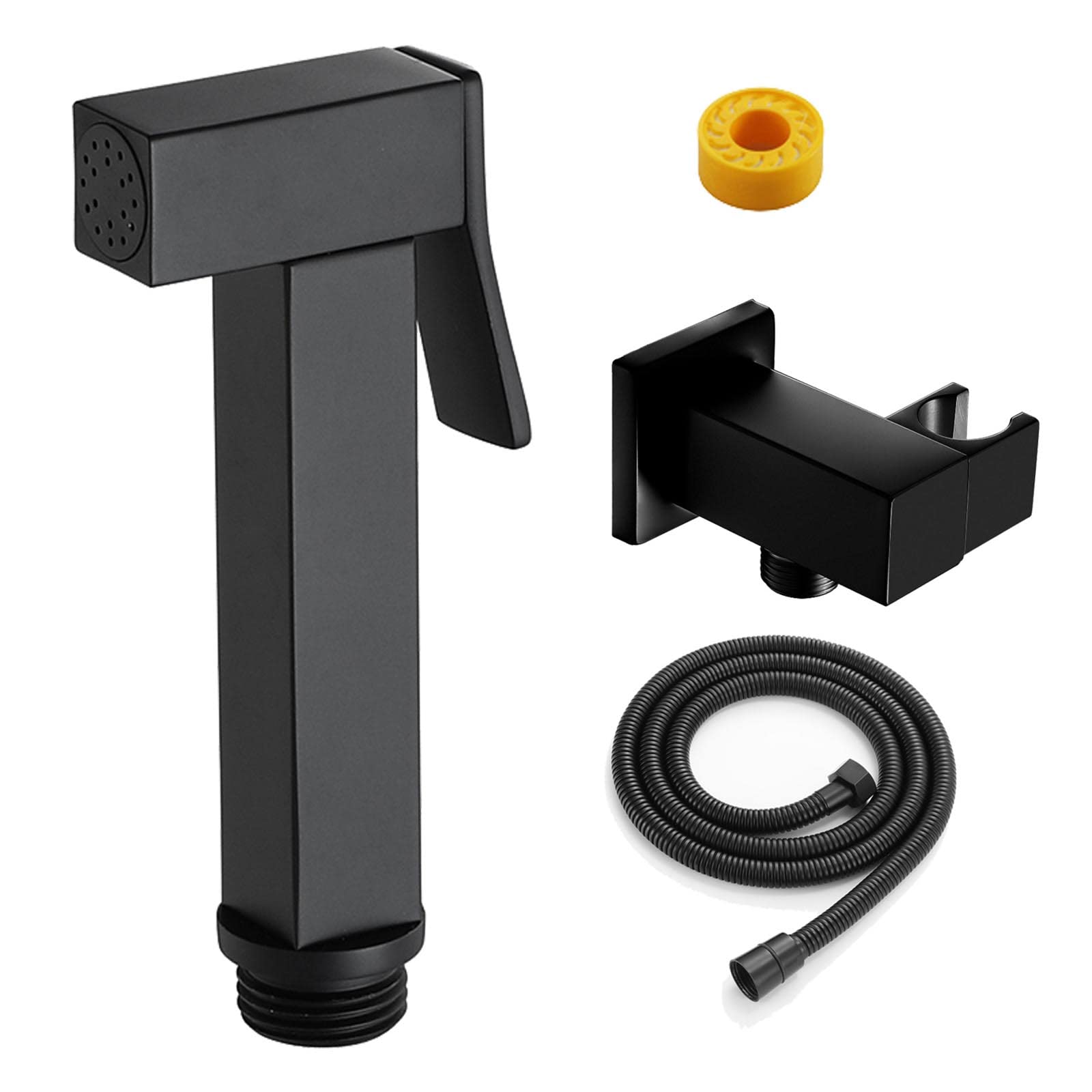 Grifo Wc Bidet Ducha Bidet para InodDorado Pulverizador de Bidé de Mano con Manguera Agua Fria Latón Grifo Ducha Higienica para Wc,Negro