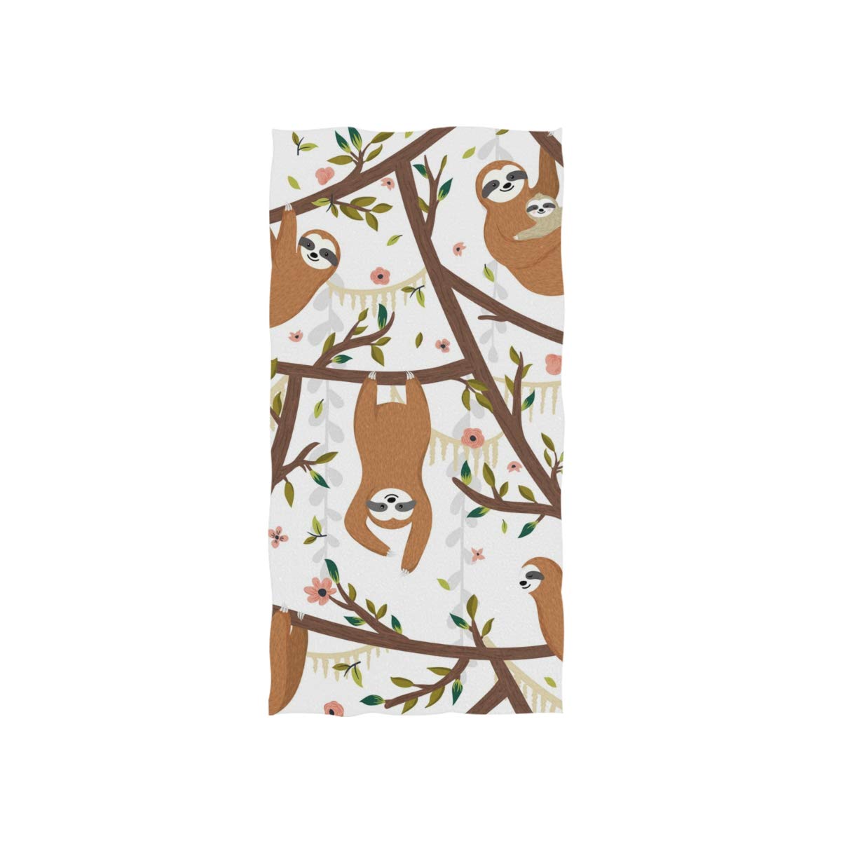 Linomo Girls Hand Towel Tropical Animal Sloth Towel Cotton Face Towel Dish Towel For Kids Boys Adult