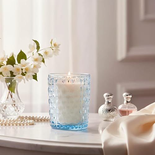 Miniatura 4 de M&SENSE Vela perfumada de pera y fresia  16.6 onzas, 100 horas de combustión  Cera de soja natural no tóxica  Larga duración para curación del