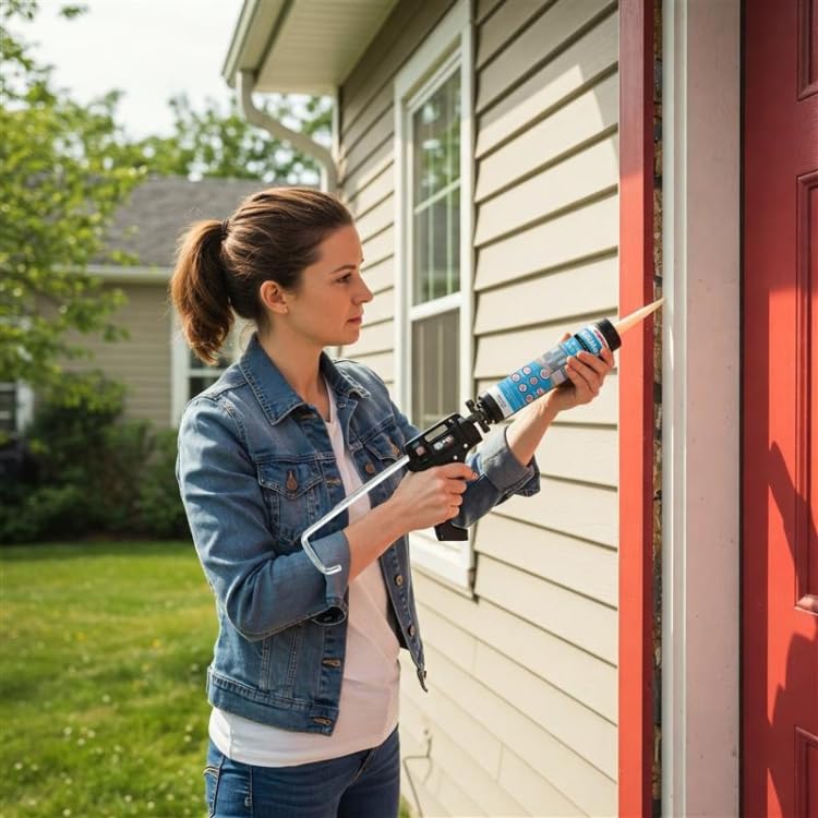 Window & Door – 100% Silicone Caulk White, Window Seal, RTV Silicone Sealant Indoor & Outdoor Caulking Weatherproof Adhesive – 9.5 oz Cartridge, 12-Pack (12 Pack, 12, Count)