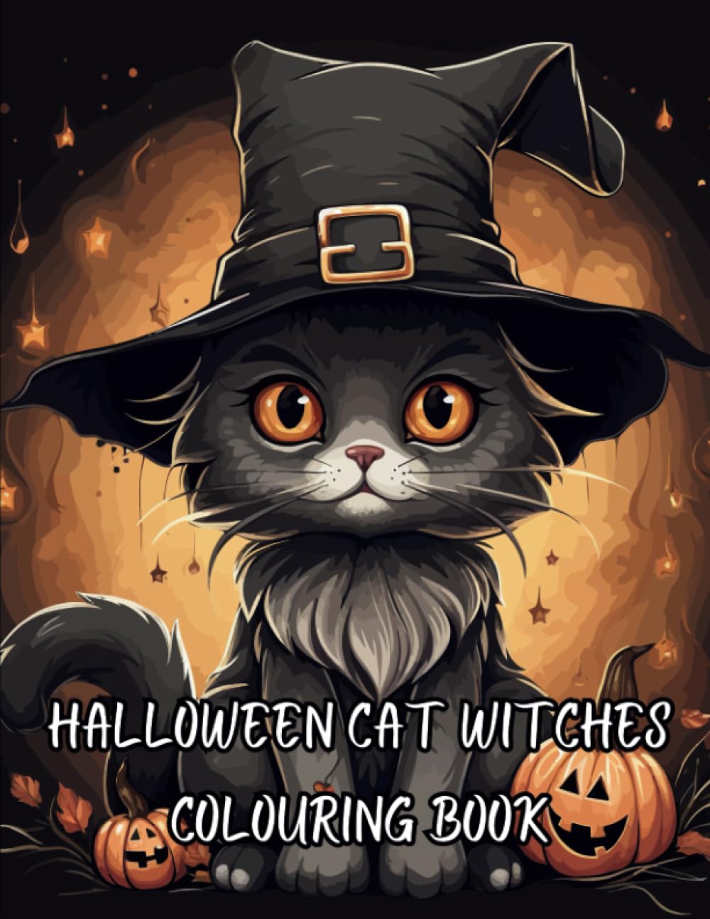 Halloween Cat Witches Colouring Book for Adults and Teens