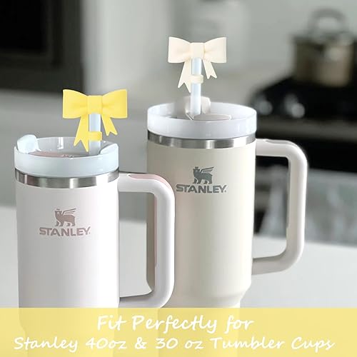 Miniatura 17 de 6 fundas de popote compatibles con vasos Stanley de 40/30 onzas, reutilizables y bonitos protectores de tapas de silicona para popotes Stanleys