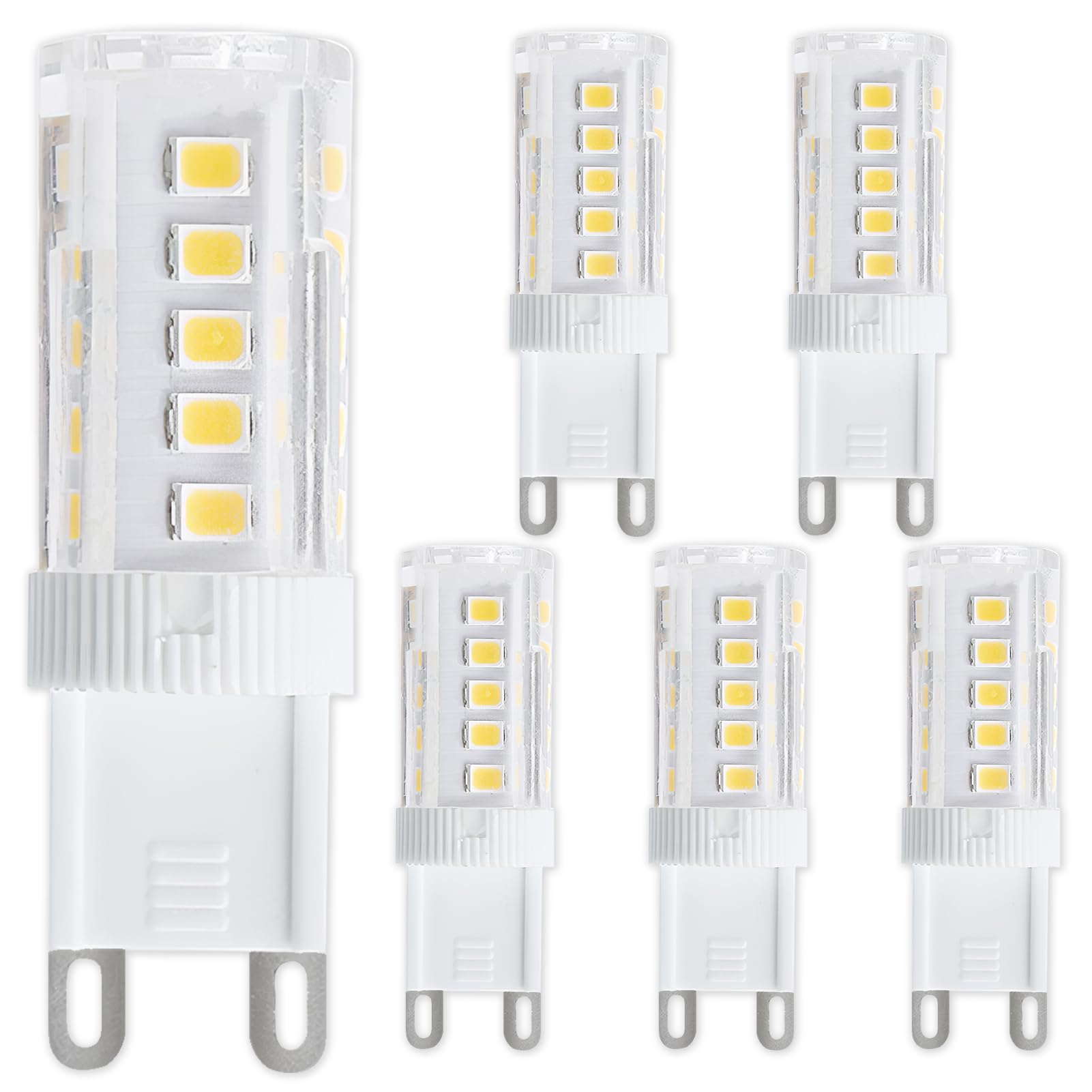 OddMart 6Pcs 3W G9 Light Bulbs LED Bulbs Natural Warm White 4500K