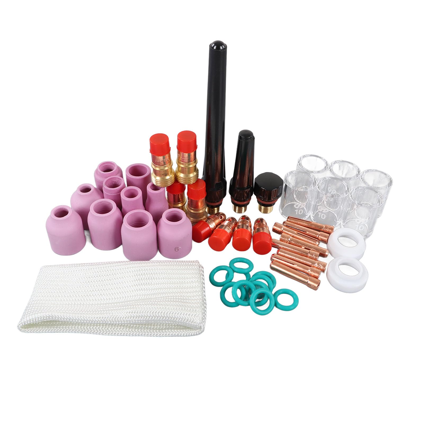 Accessori per Torce di Saldatura Tig 18 Wp17 per Attrezzatura per Pistola per Set di Pistole Ugelli di Saldatura per Pistola Vetro per Supporto Connettore in Ceramica 26 Kit 56