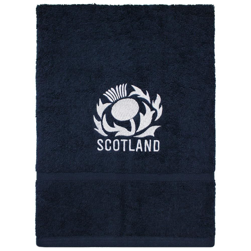 Teddyt's Navy Blue Scotland Thistle Rugby Embroidered Hand Towel