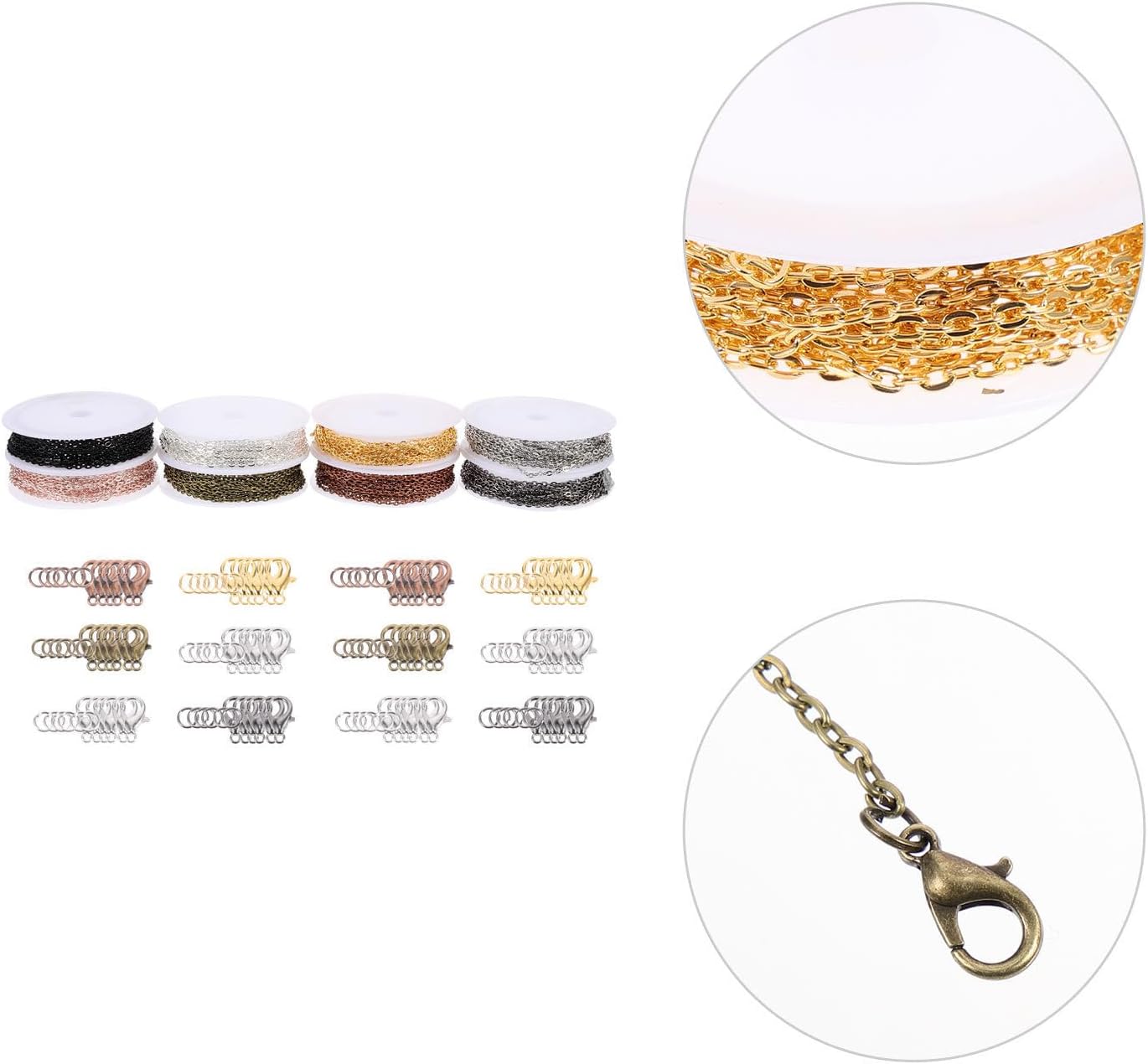 VOSAREA Jewelry Making Kit with DIY Open Rings and Chains for Crafting