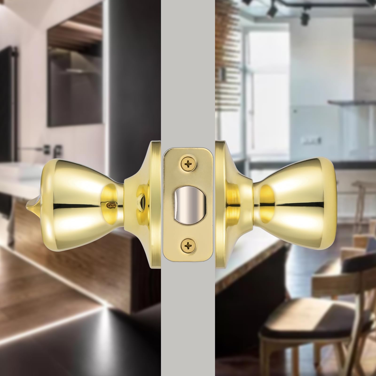 GOBEKOR Privacy Door Knobs - 10 Pack, Keyless Locking -4