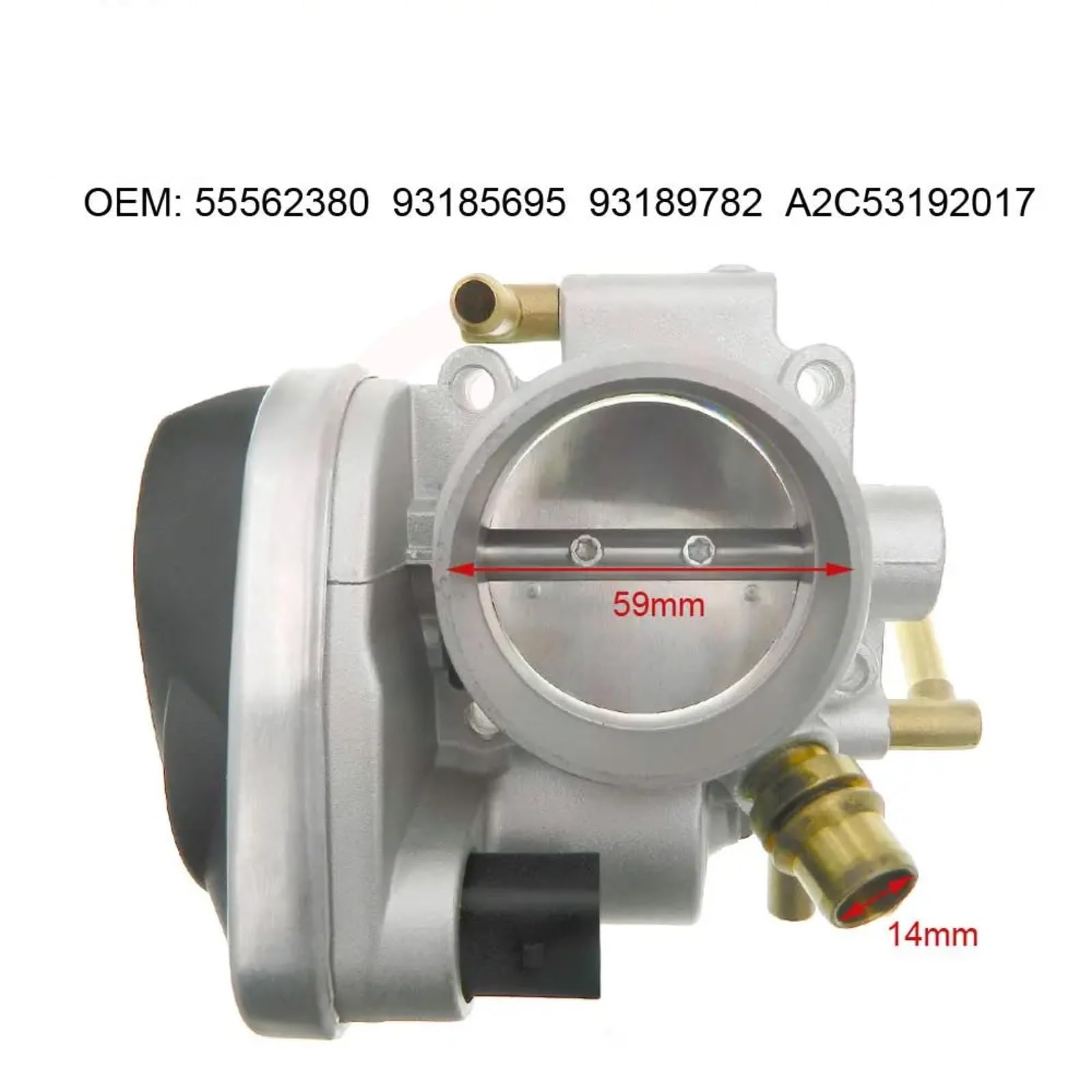 Capteur de position du papillon (TPS) pour Opel Vectra Berline et Break 1.8 (2006-2012), corps de papillon 59 mm, référence OEM : 55562380, 93189782, A2C53192017