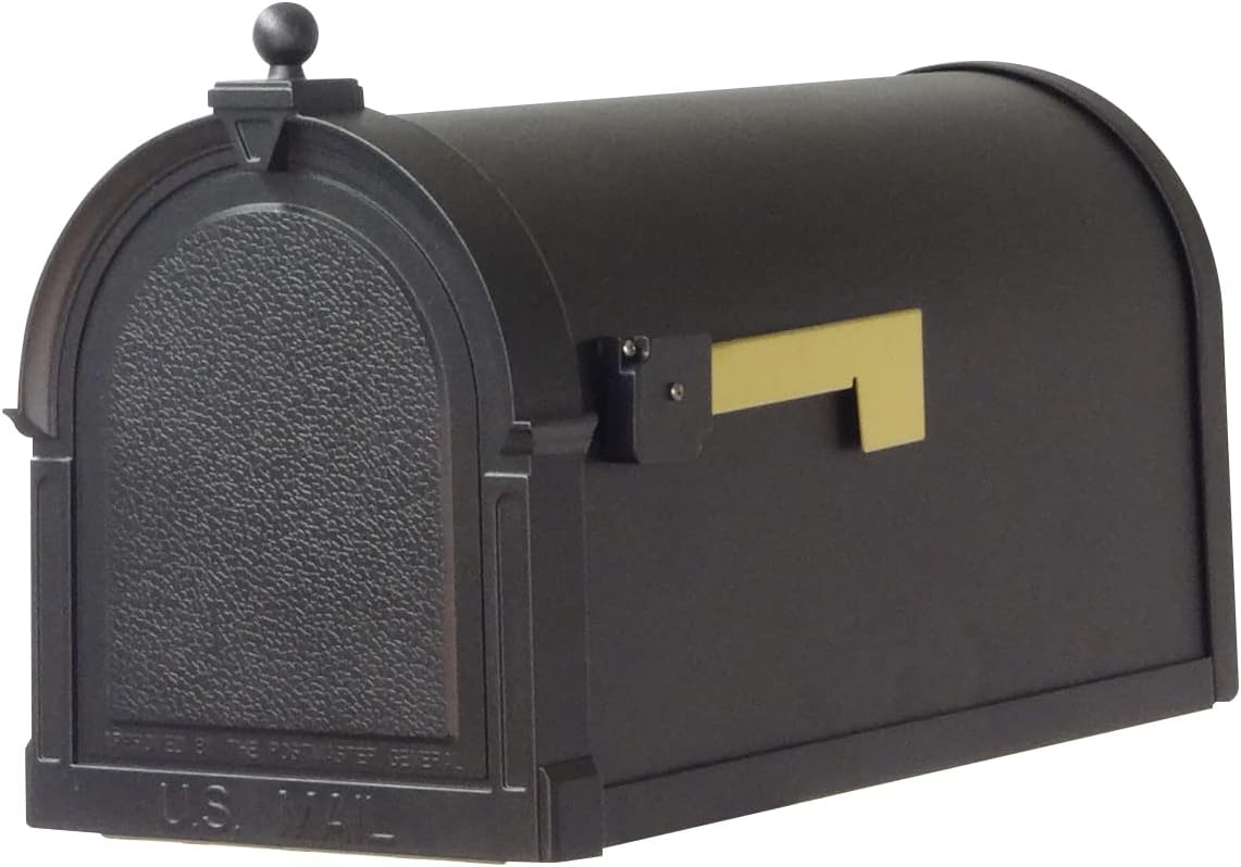 Special Lite Berkshire Curbside Mailbox - Black Aluminum Mailbox for Post Mount - SCB-1015-BLK
