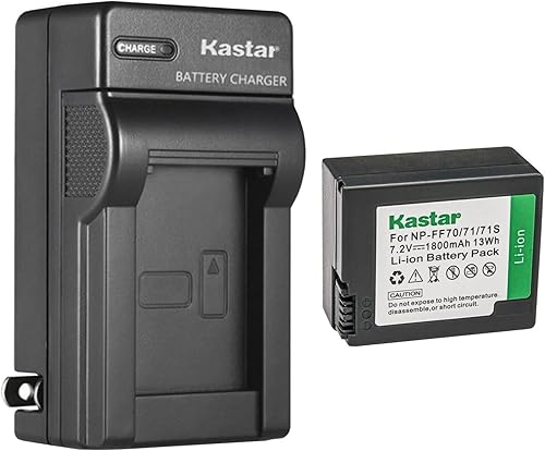 Miniatura 1 de Kastar Paquete de 1 batería NP-FF70 y cargador de pared de CA de repuesto para Sony DCR-PC108E, DCR-PC109, DCR-PC109E, DCR-PC350, DCR-PC350E,