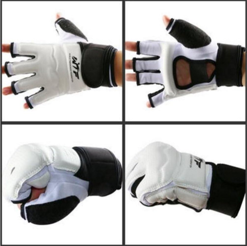 Baselay Half Finger Taekwondo Gloves, WTF Approved Muay Thai Sandbag Boxing Training Punching Bag Half Mitts Sparring Martial Arts Karate Fighting Glove for Men Women Kids