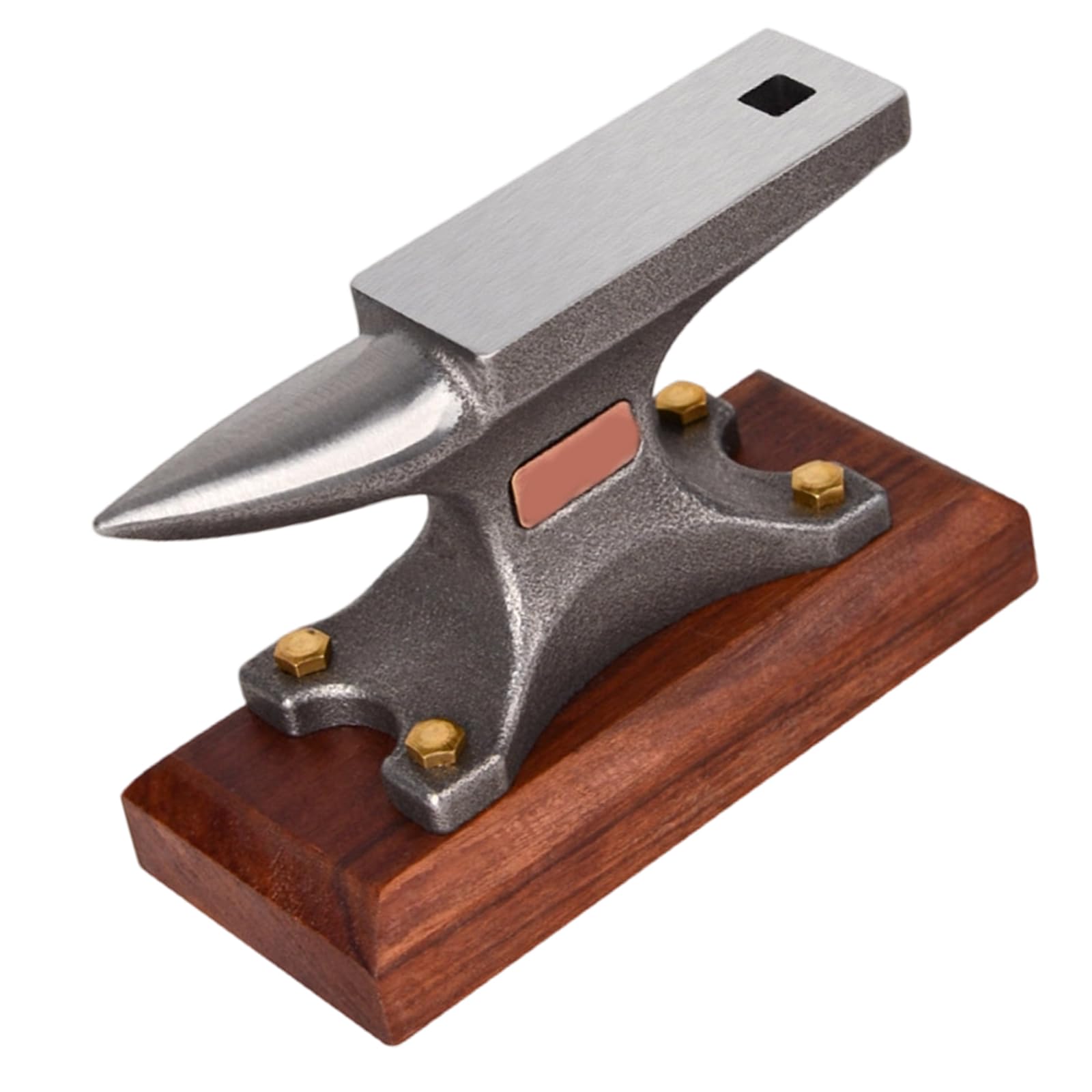 Enclume professionnelle en acier pour travaux manuels et forgeage des métaux - Bloc d'outils de bijoutier avec base en bois d'ébène robuste - Enclume de forgeron portable