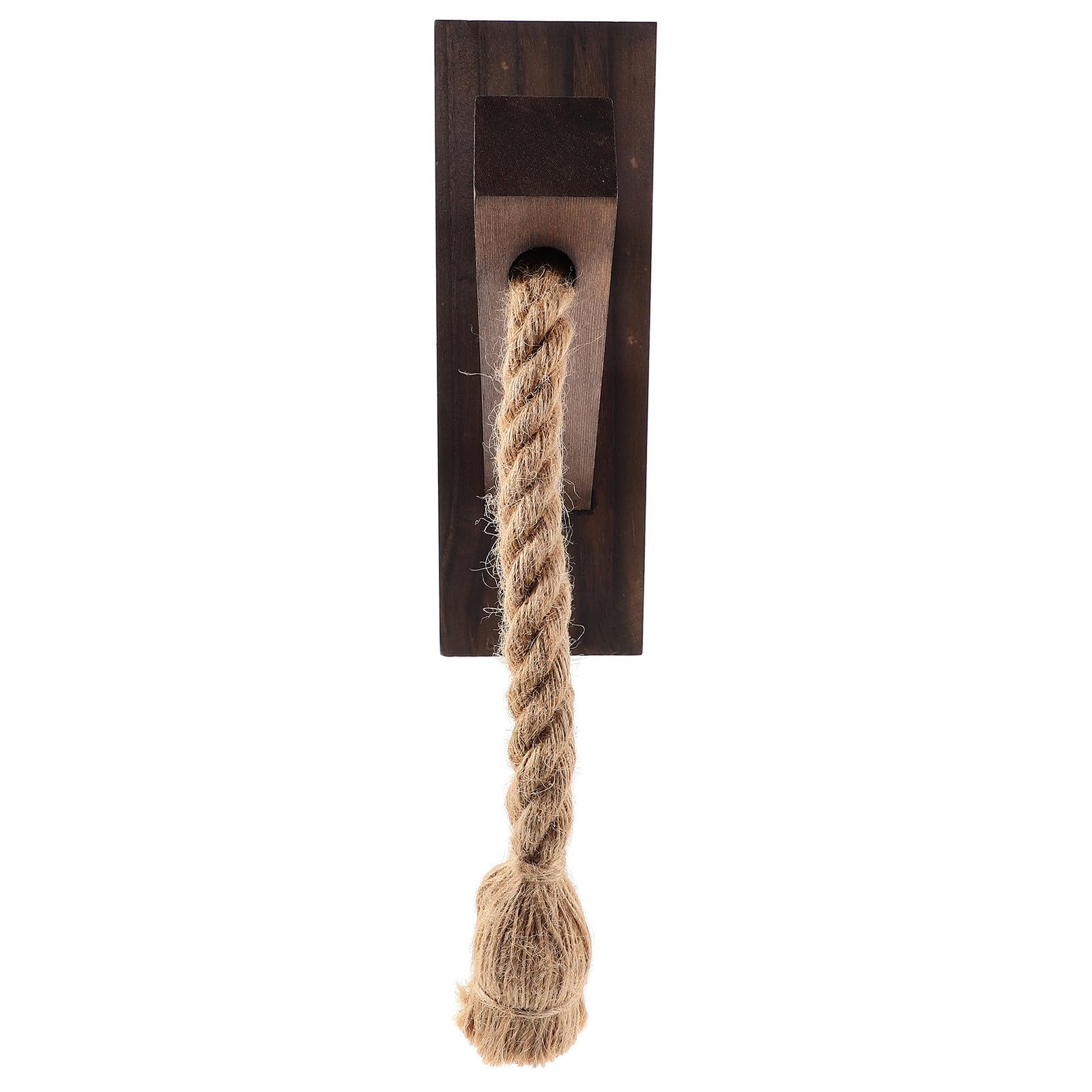 Aplique de pared de madera con soga de cáñamo tradicional e iluminación cálida retro 8