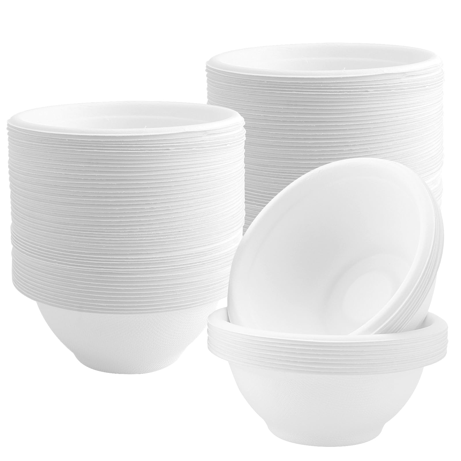 200 Stück 220ML Suppenschalen Einweg Pappe, Weiß Pappschalen, Klein Suppenschüssel Suppenteller Einweg, Einweggeschirr für Party, Picknick, Grill