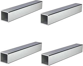 Stainless Steel Square Tubing Tube 25mm x 25mm x 2mm x 920mm, 1" x 1" x 2/25" x 36.22" Long, 4 Pack 304 SS Square Tubings 2mm Thickness Polished Finished from Bopaodao