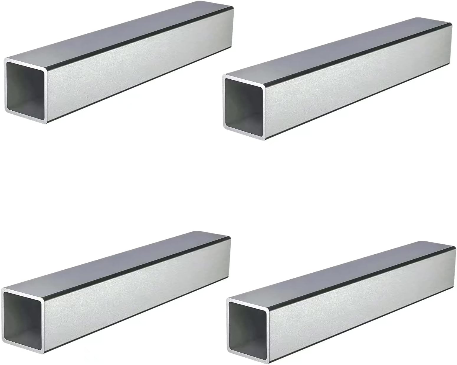Stainless Steel Square Tubing Tube 25mm x 25mm x 1mm x 1470mm, 1" x 1" x 1/25" x 57.87" Long, 4 Pack 304 SS Square Tubings 1mm Thickness Polished Finished from Bopaodao