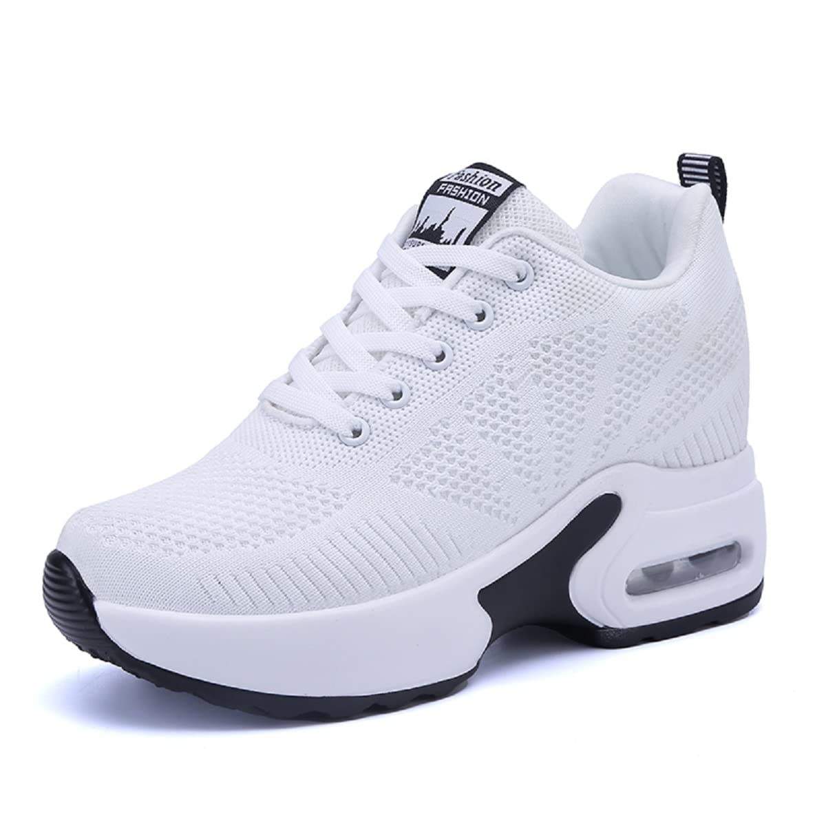 Sneakers Zeppa Interna Donna Scarpe da Ginnastica con Zeppa Alta Donna con Tacco 7 CM