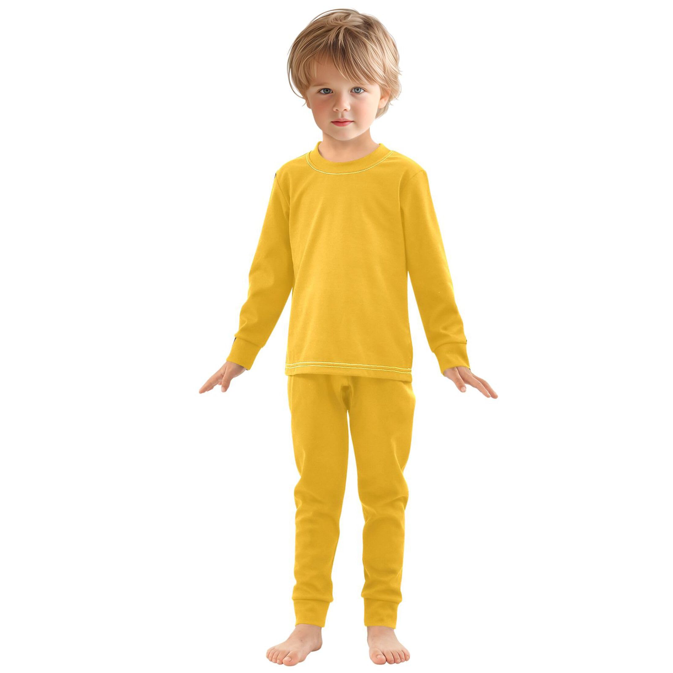 Dark Goldenrod Long Sleeve Pajamas Set Sleepwear Jammies 2pcs Set Pjs Dark Goldenrod