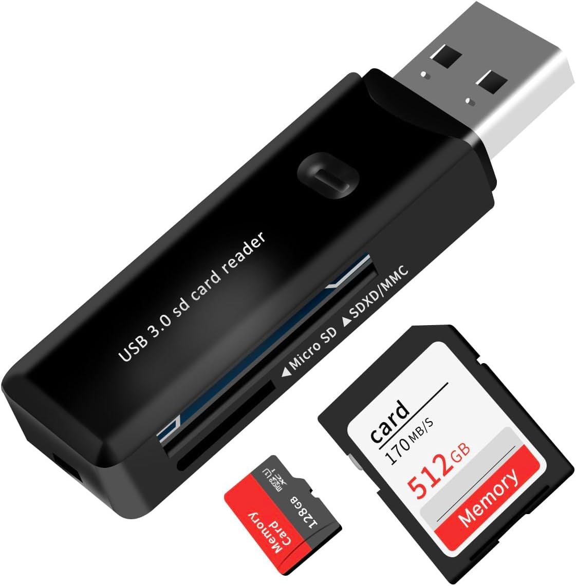 USB 3.0 SD/TF Card Reader - High-Speed Multi Memory Card Adapter for PC, Laptop, Phone