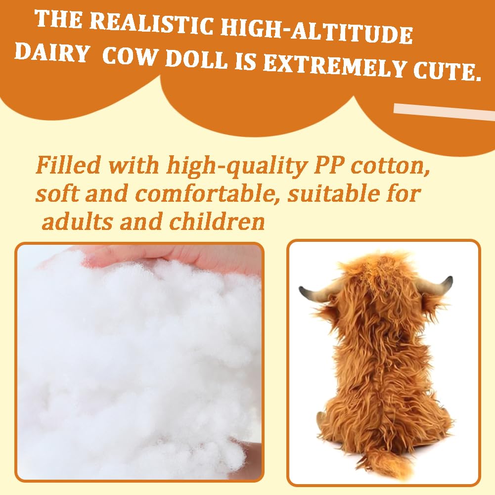 Highlands Cow - Juguete de peluche suave de vaca para niños blanco Highlands Cow - Juguete de peluche suave de vaca para niños blanco