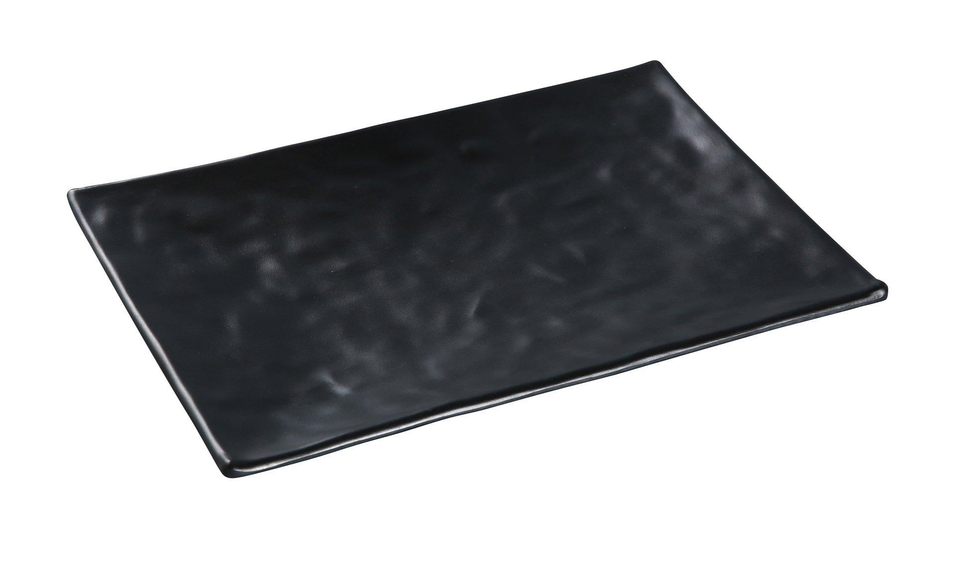 Yanco BP-2014 Black pearl-1 New Rectangular Plate, 14" Length, 9" Width, Melamine, Black Color with Matting Finish, Pack of 12