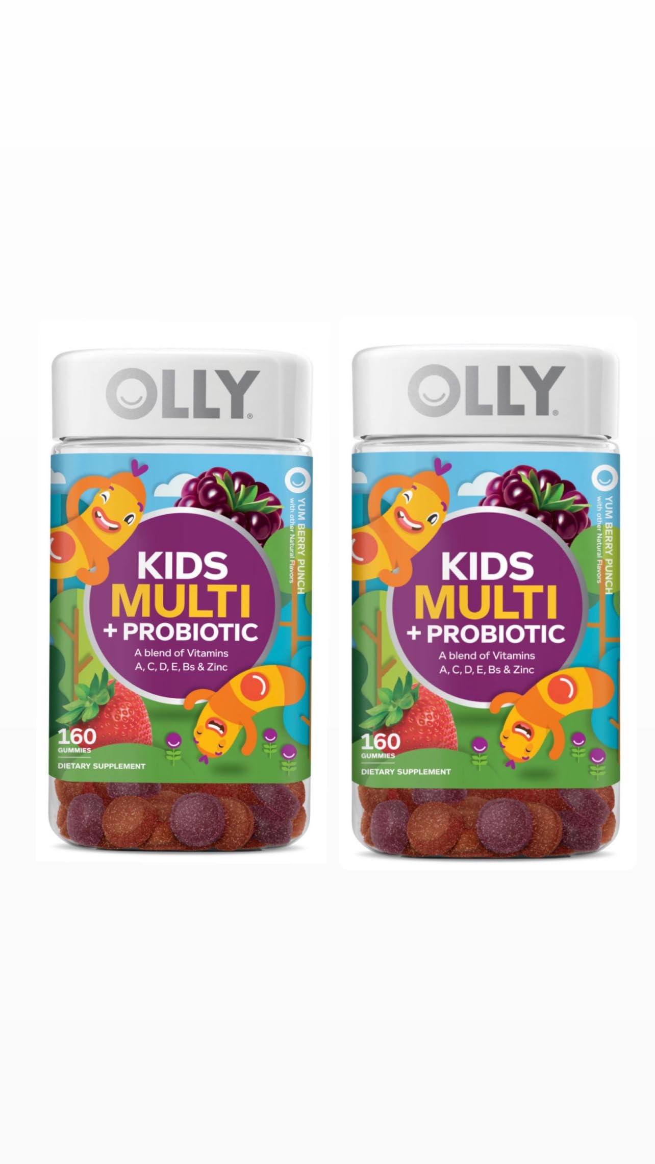 Amazon.com: OLLY Kids Multivitamin + Probiotic 160 Gummies (2pack ...