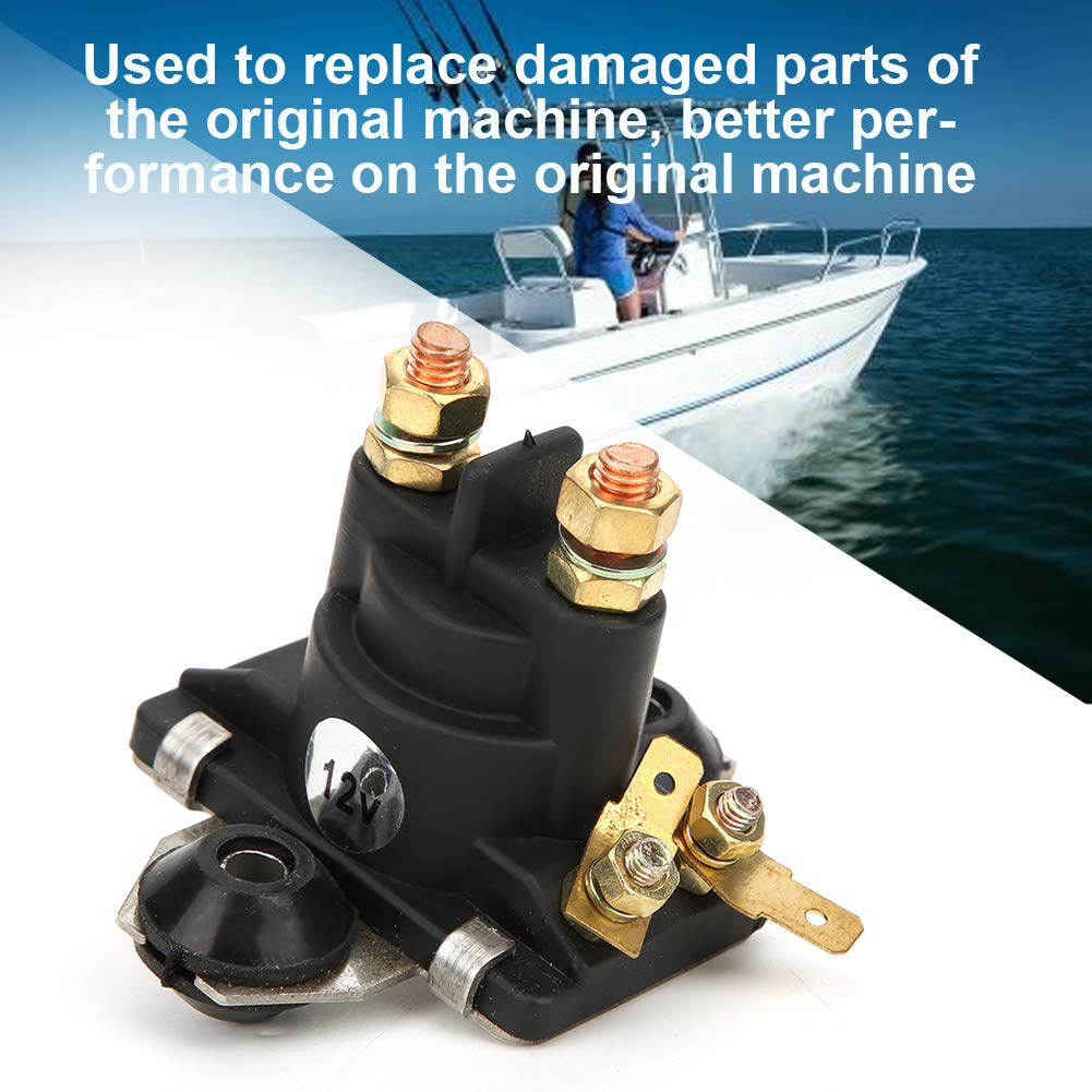 KIMISS 12V Schwarz Starterrelais Marine Startrelais für 25-40 PS 4-Takt Motor Außenborder Teile 65W-81941