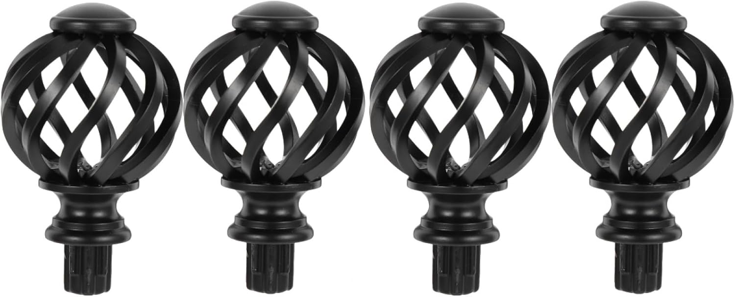IMIKEYA Ceiling Drapes 4 Pcs Bird Cage Curtain Rod Window Drapery Rod Curtain Rail Ends Curtain Pole Ends Diamond Round Finials Drapery Rod End Caps Plastic Hat Decoration Crystal