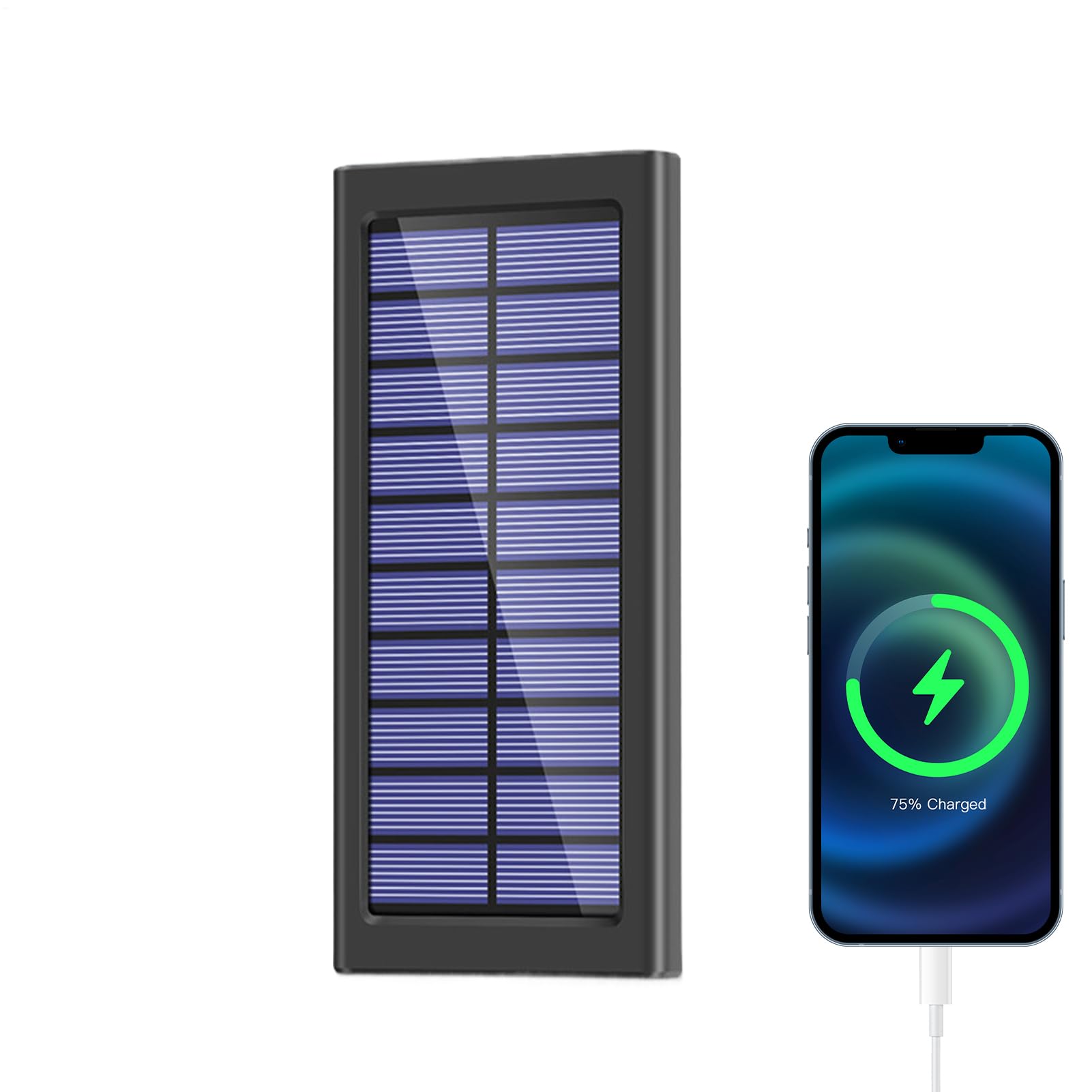 Power Bank Solare 10000mAh Batteria Portatile | Caricatore Smartphone Per Campeggio Escursionismo Outdoor Emergenza Backpacking Trekking