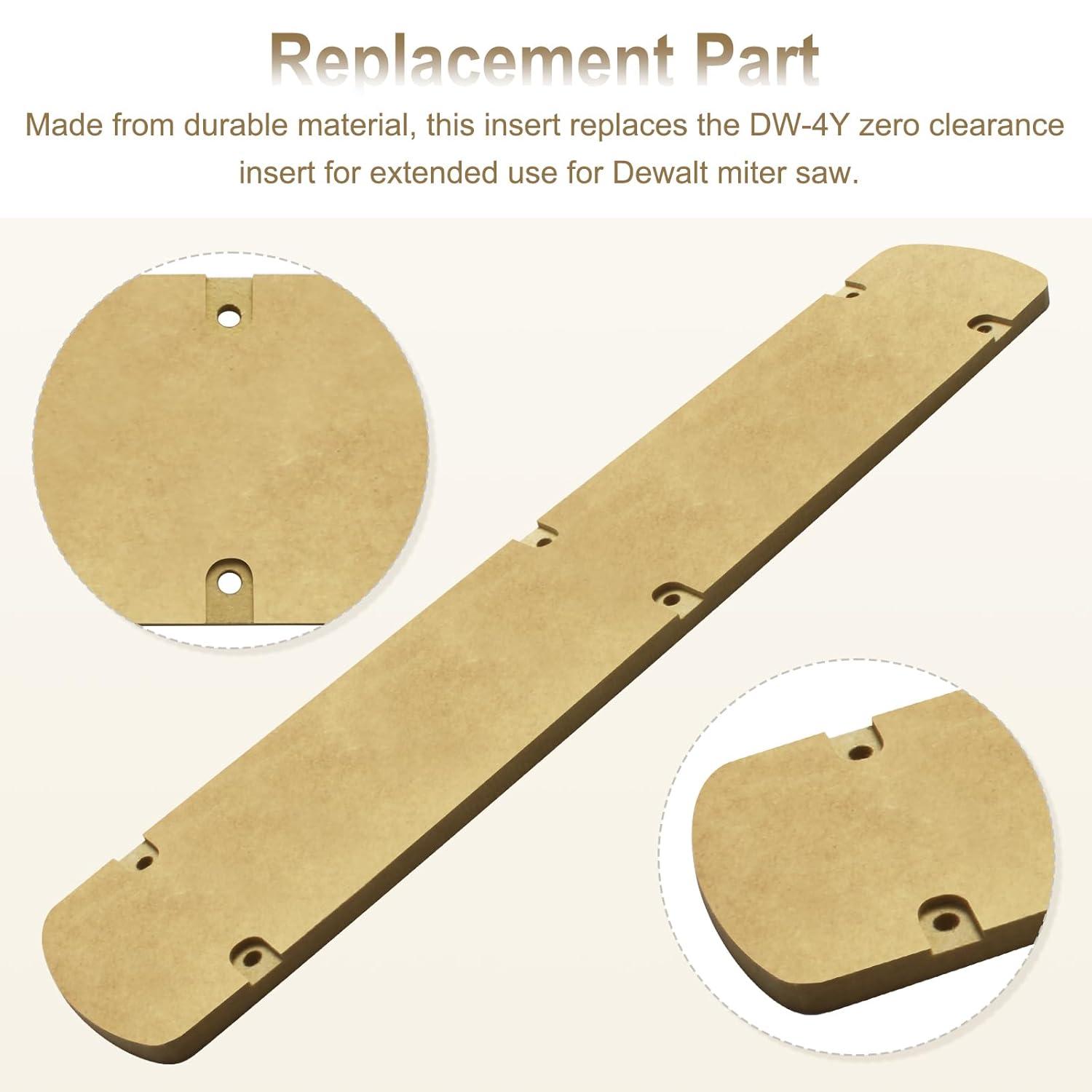 Zero Clearance Insert Fits for Dewalt Sliding Compound Miter Saws DWS780 DHS780, DHS790, DWS779, and DWS782, Replacement DW-4Y Zero Clearance Insert