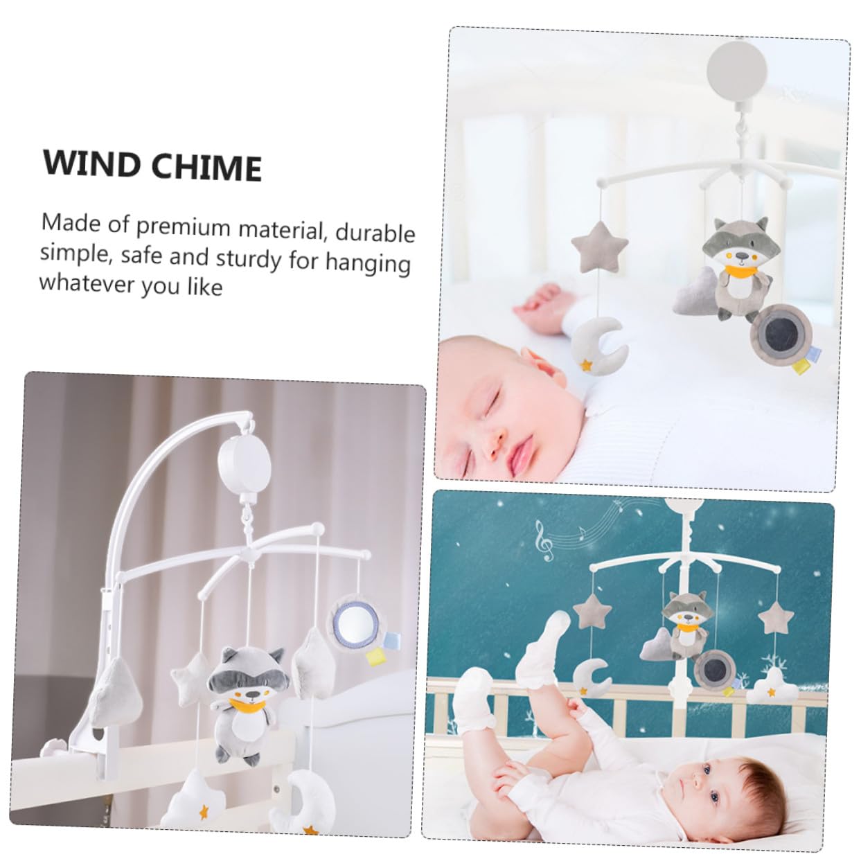 Carillon Musicale Rotante per Culla, Ornamento Cameretta | Plastica, Accessorio Appeso per Lettino, Regalo per Compleanno o Shower, per Ragazzo Ragazza