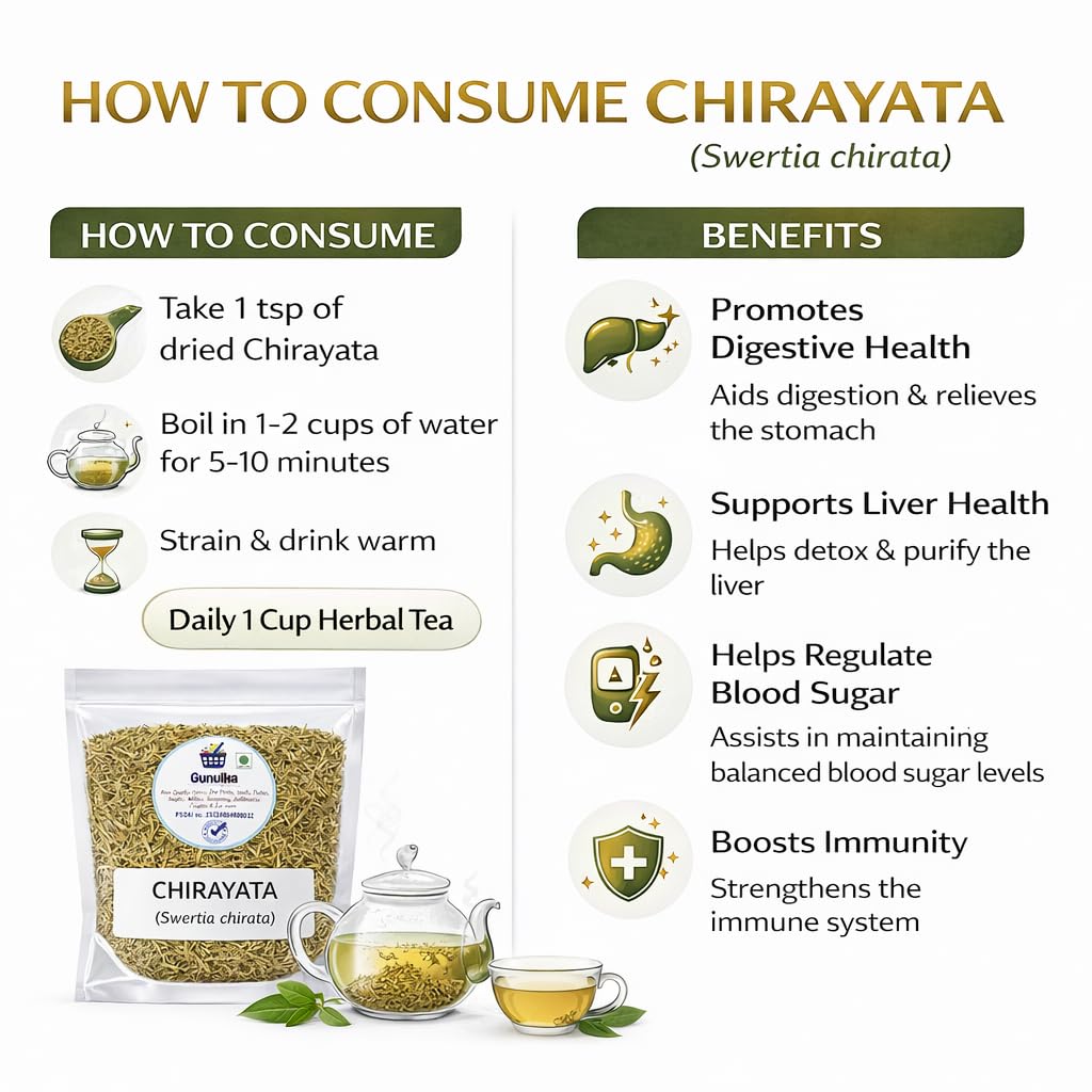 Chirayta Whole (Chirayata/Kirata Tikta) – Dried Herbal Stems | Natural Ayurvedic Herb for Herbal Tea & Kadha | Pure, Raw & Unprocessed | Traditional Wellness Herb - 100 gm — Amazon image 5