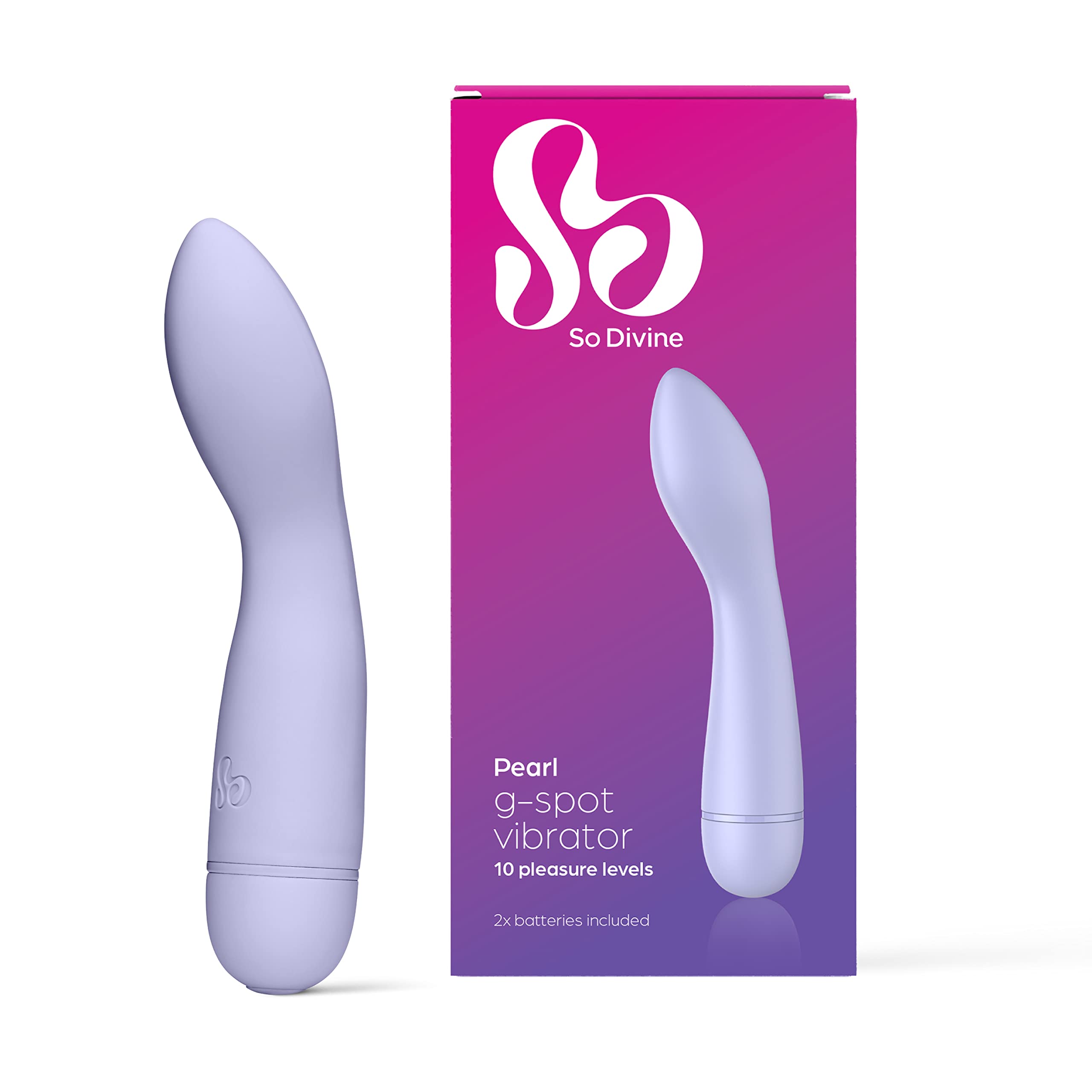 So Divine Pearl 10 Function G-spot Vibrator – 3 speeds & 7 Functions – Portable Vibrating Sex Toy for Women- Body Safe Silicone- Splashproof- Purple- Discreet delivery
