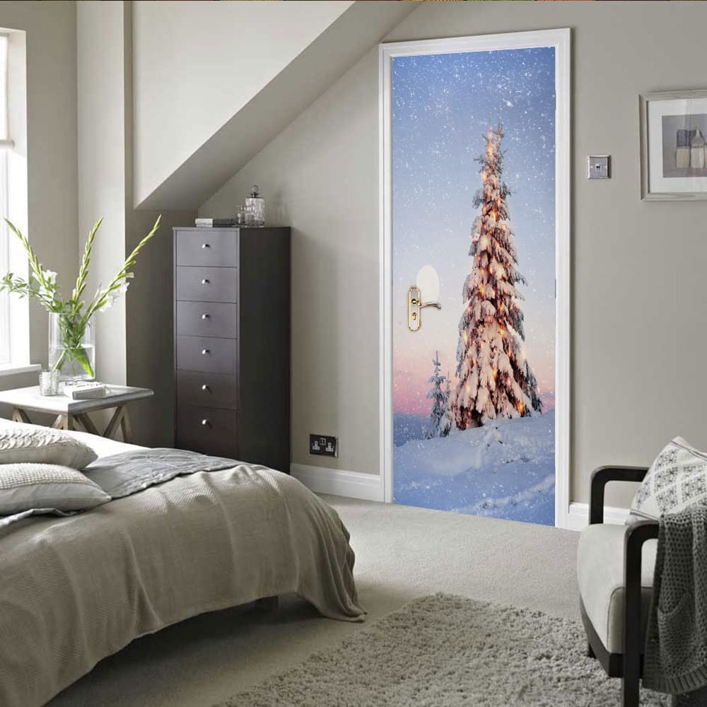 Trompe l'oeil porte adhésif pour relooker une vieille porte de cuisine sans peindre