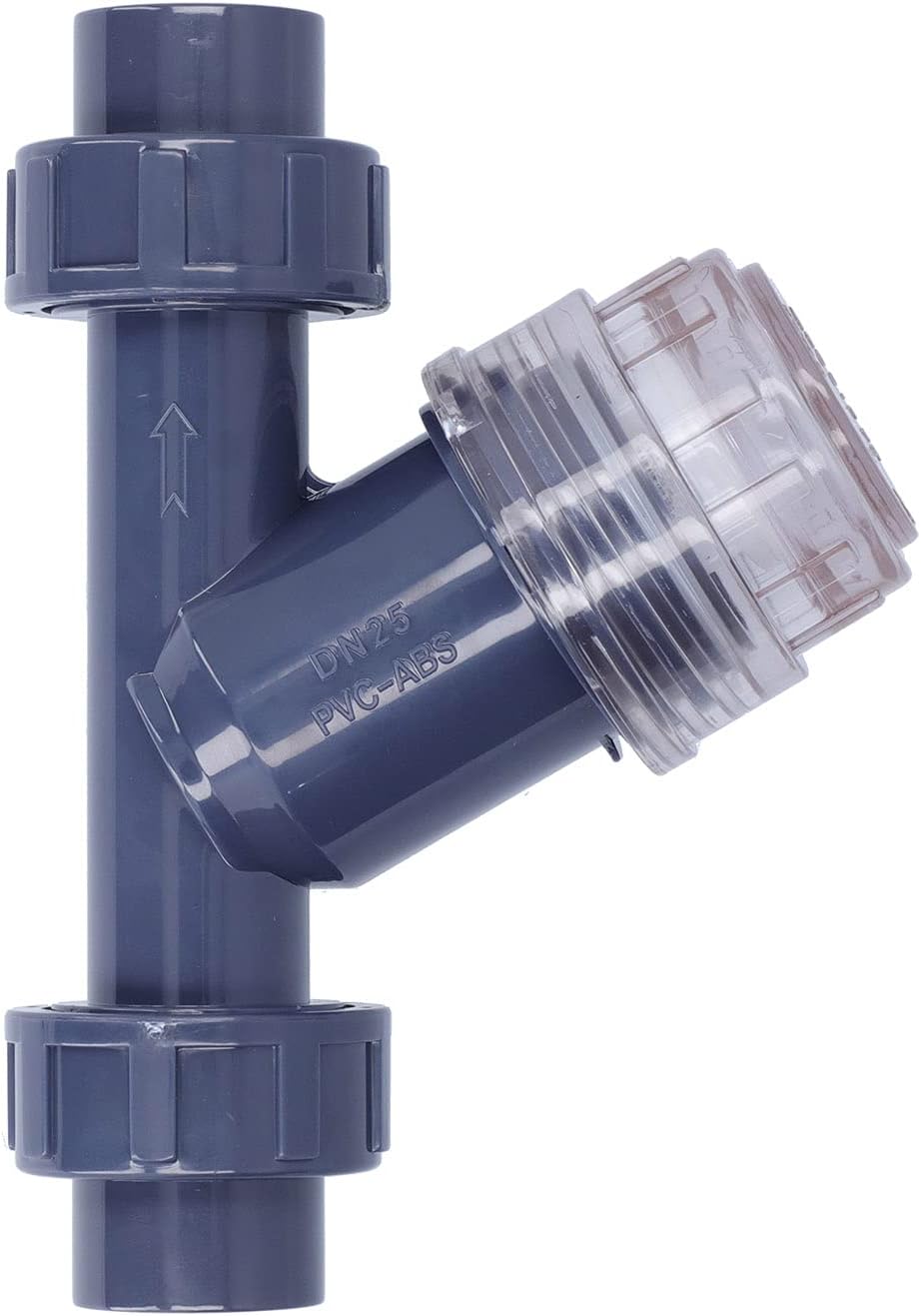 Drip Irrigation Filter PVC ABS 1.25in / 32mm Inner, Low Resistance Water Pipe Filter - Easy Installation, Leak - Proof Seals for Gardens, Farms & Aquariums