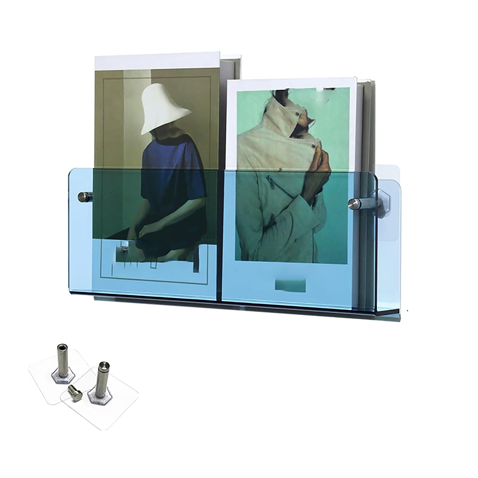 HKSDKABOP Acrylic Floating Bookshelves， Acrylic Wall Shelf Multicolor 40-120cm Mounted Book Display Rack(Transparent,80x15x5cm)
