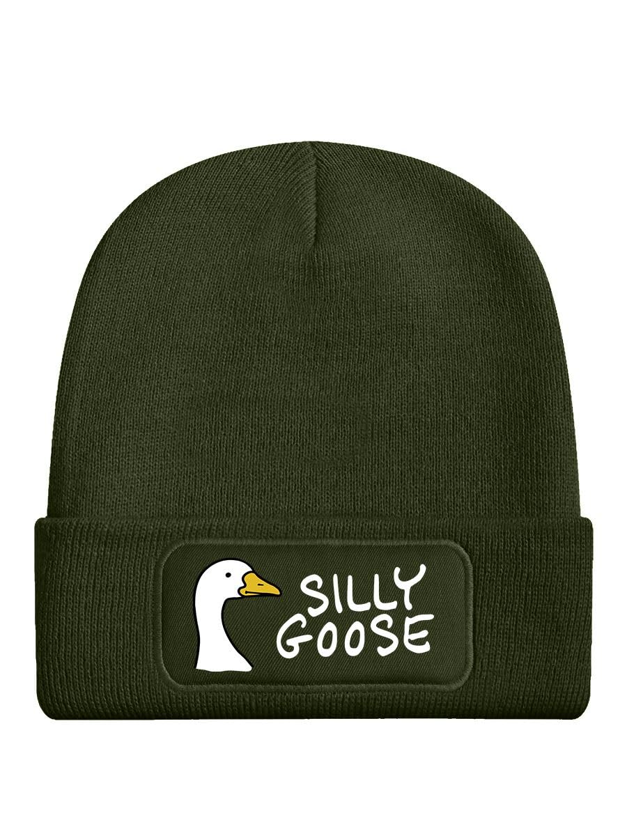 Grindstore Silly Goose Olive Green Beanie Hat