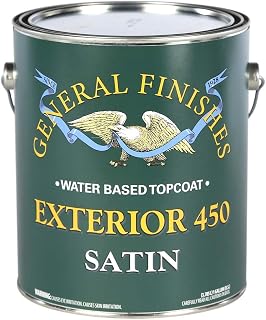 General Finishes Exterior 450 Water Based Topcoat, 1 Gallon, Satin