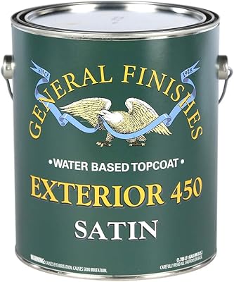 General Finishes Exterior 450 Water Based Topcoat, 1 Gallon, Satin