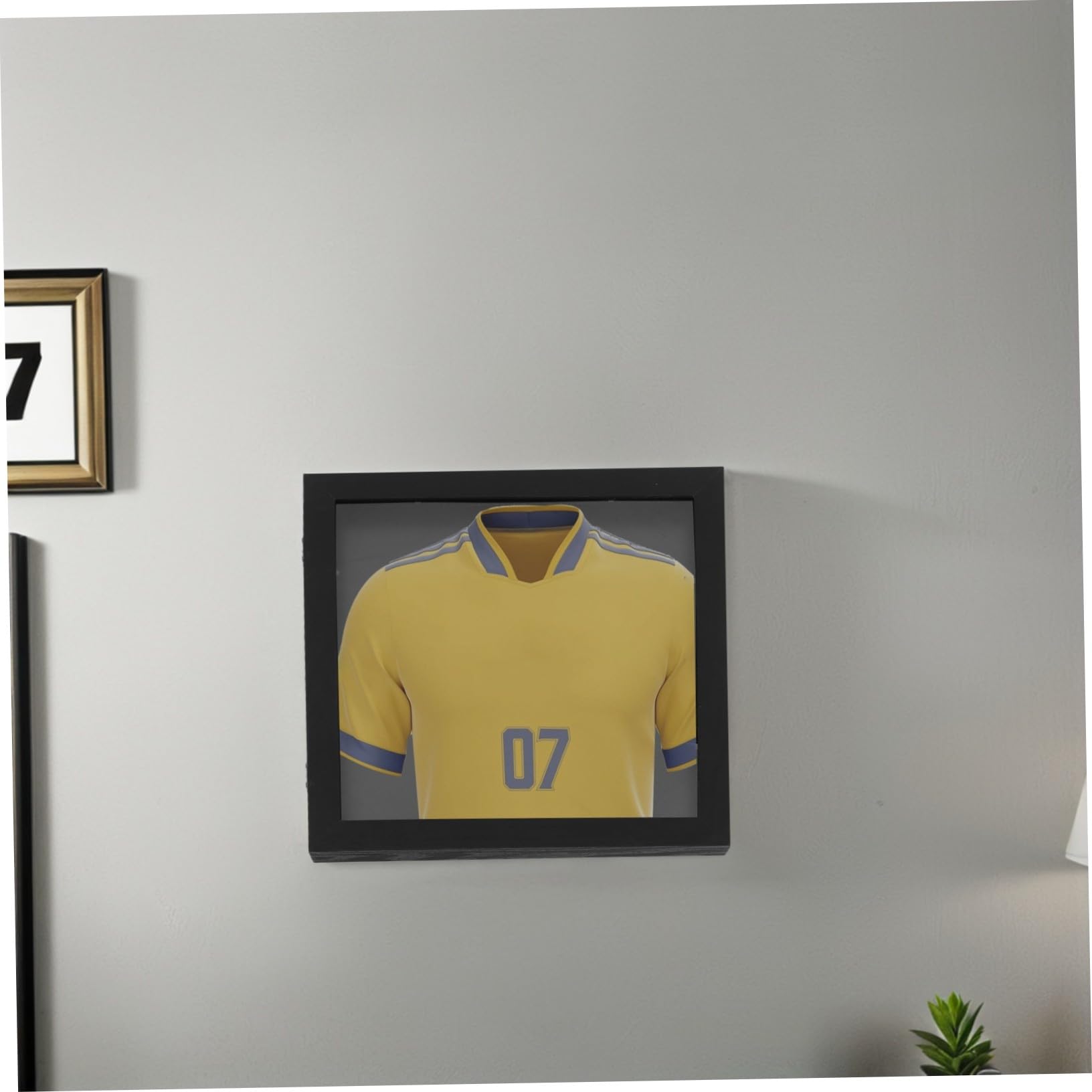 Mipcase Marco de Camiseta de Fútbol de Madera Negro 13x13 Pulgadas