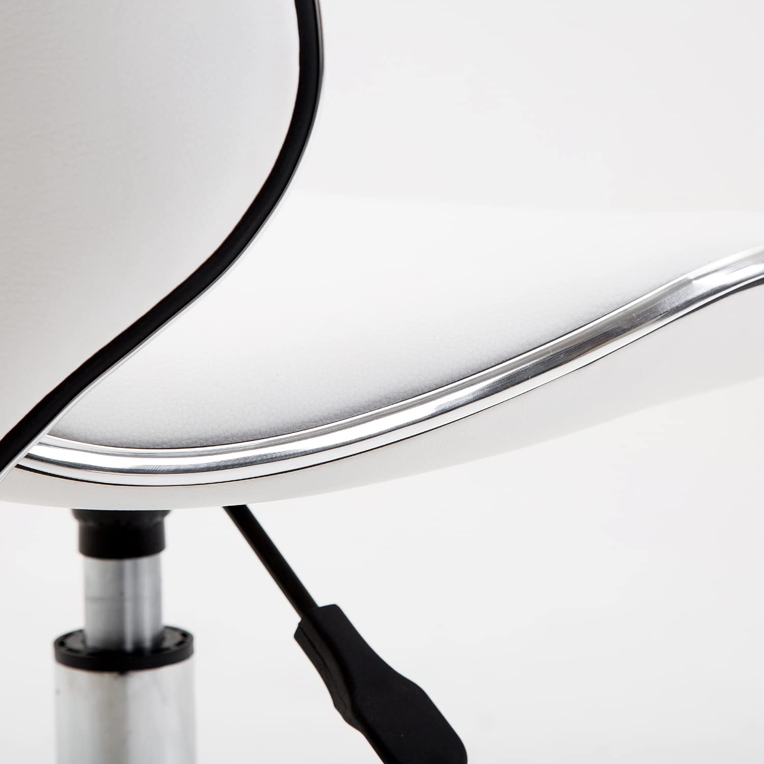 HOMCOM Tabouret à roulettes réglable 44-56 cm pivotant 360° Blanc Bureau Massage Clinique