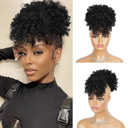 Drawstring Ponytail for Black Women Afro Puff Drawstring Ponytail with