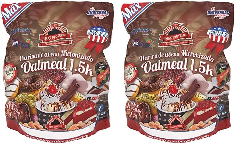 Max Protein Oatmeal Harina de Avena Termo-Activada - 1500 gr, 1500 gramo, 1 (Paquete de 2)