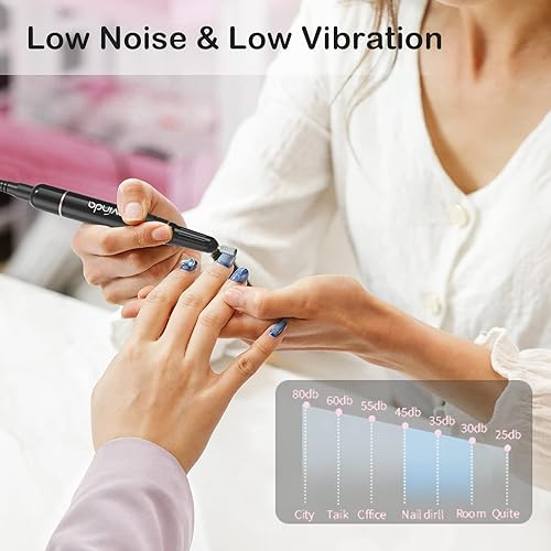 Miniatura 5 de Lavinda - Máquina profesional para uñas de gel acrílico, kit de taladro portátil inalámbrico con motor sin núcleo, herramientas de manicura y