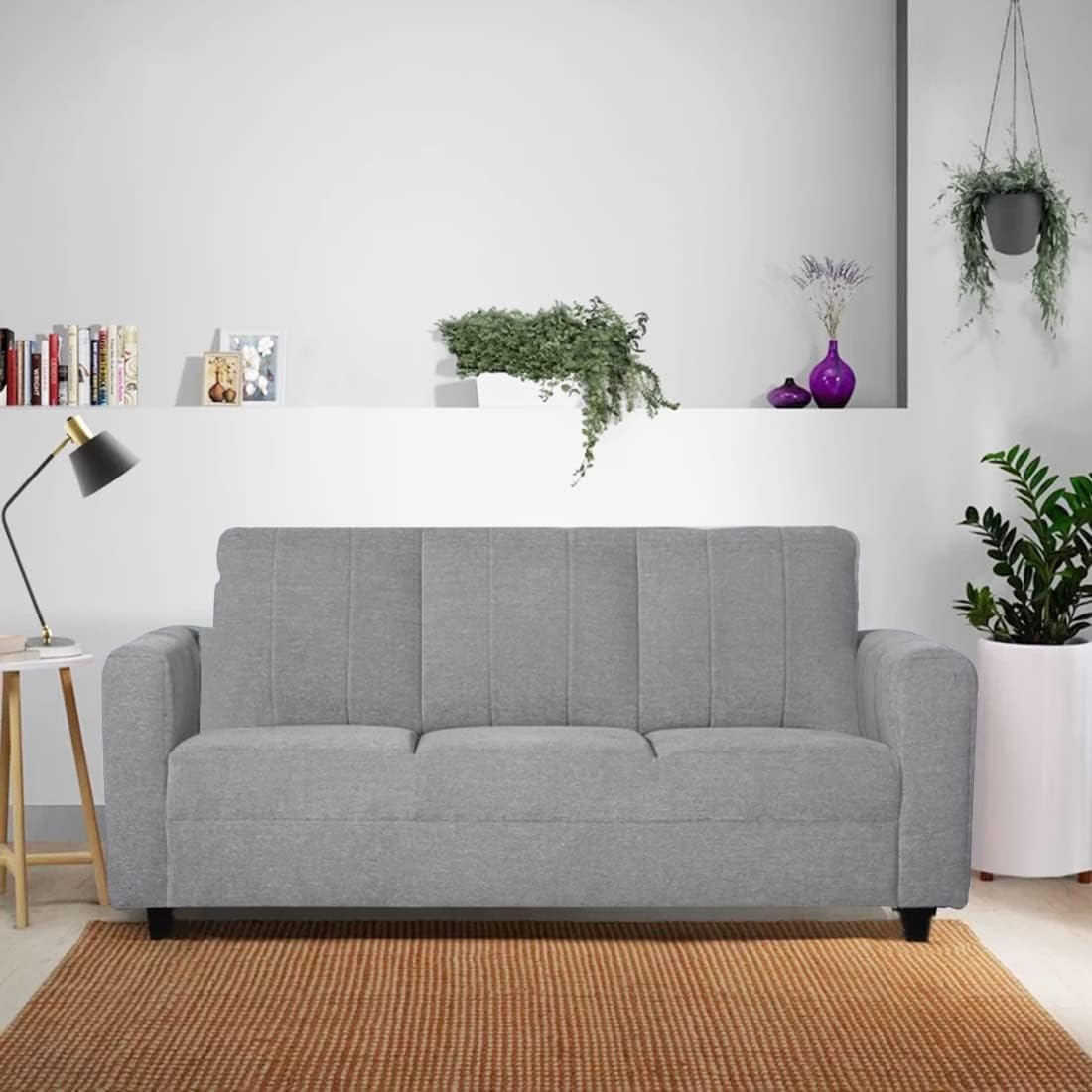 Bernoo 3 Seater Fabric Sofa Set (Light Grey)