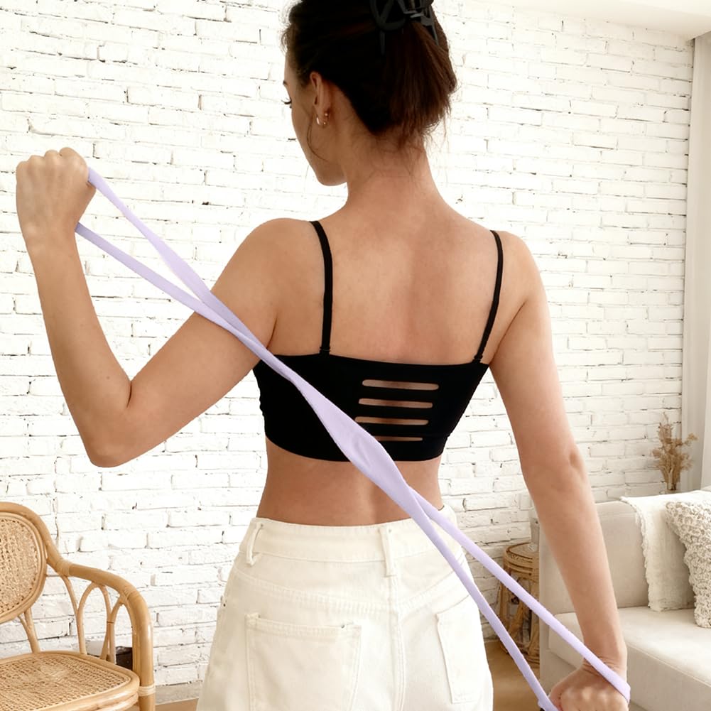 Taśmy do podciągania – wysokiej jakości taśmy oporowe (25 kg), osiem figur taśma fitness do treningu ramion, rozciągania i budowy siły (różowa i fioletowa)