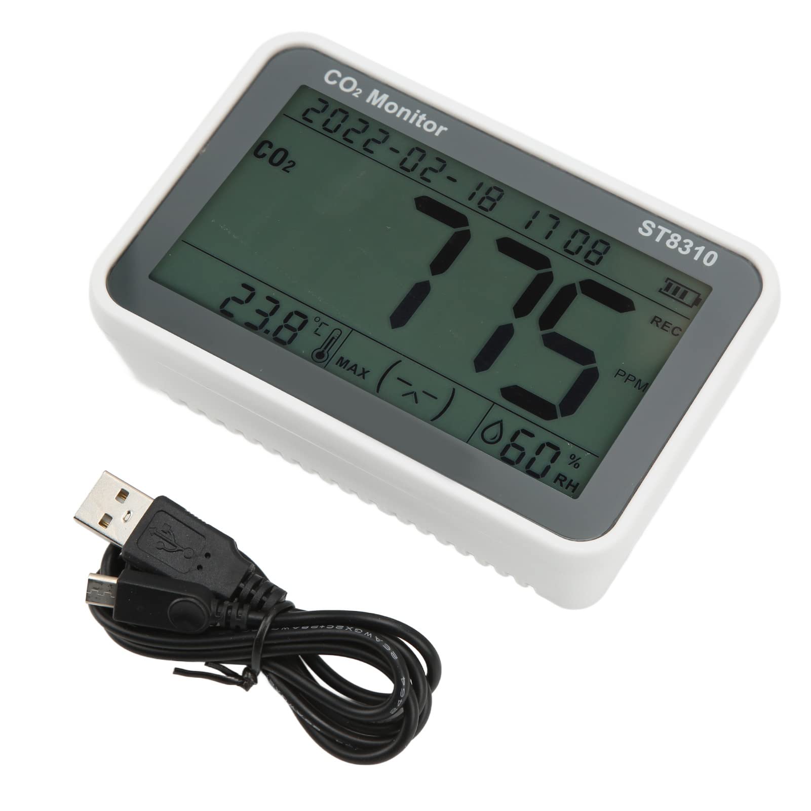 FTVOGUE Monitor de Calidad del Aire, Detector de Dióxido de Carbono LCD,