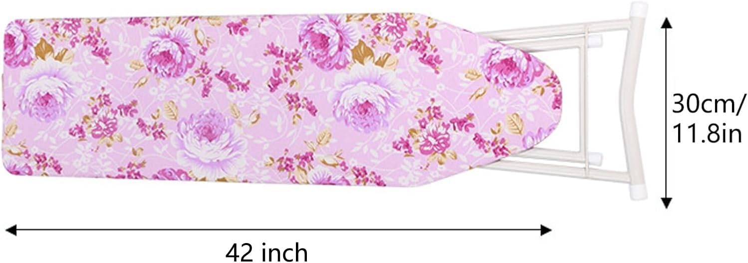 Foldable Ironing Boards Space Saver Ironing Board Adjustable Height 4-Leg Ironing Boards Lightweight Extra-Wide Clothes Ironing Board with Folding Legs for Household (42" x 30.71" x 11.81")